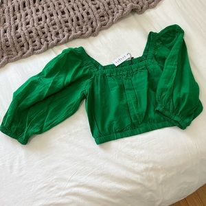 BRISTOL PUFF SLEEVE CROP TOP